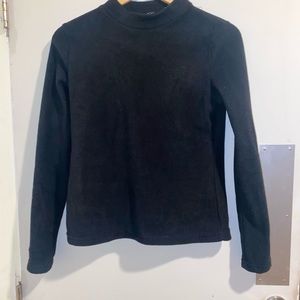 Fitted fuzzy black sweater